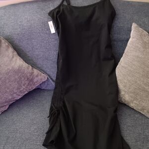 NWT Adore Me Felicity Ruched Knit Slip Medium Black